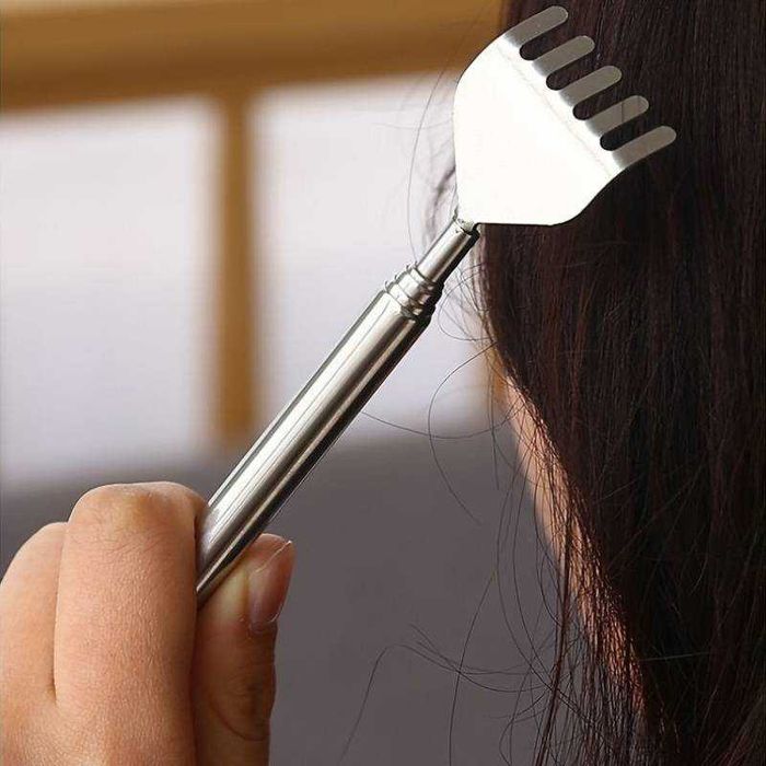 Aparat din oțel inoxidabil, ajustabil, retractabil, cu maner ergonomic zgaraietor  3 modele, gheara urs schelet, drept, antena telescopica 58cm masaj