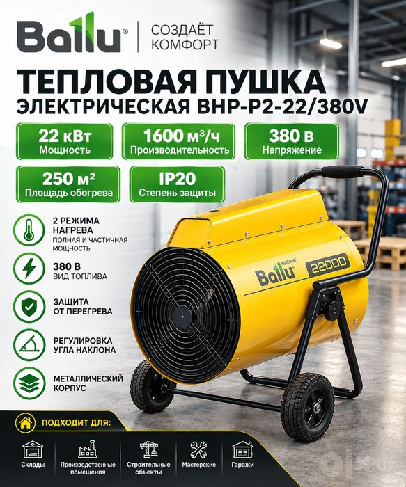 Тепловая пушка электрическая Ballu BHP-P2-22/380V
