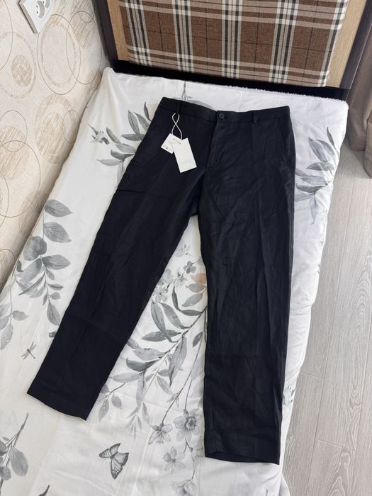 Льняные брюки Zara чёрного цвета