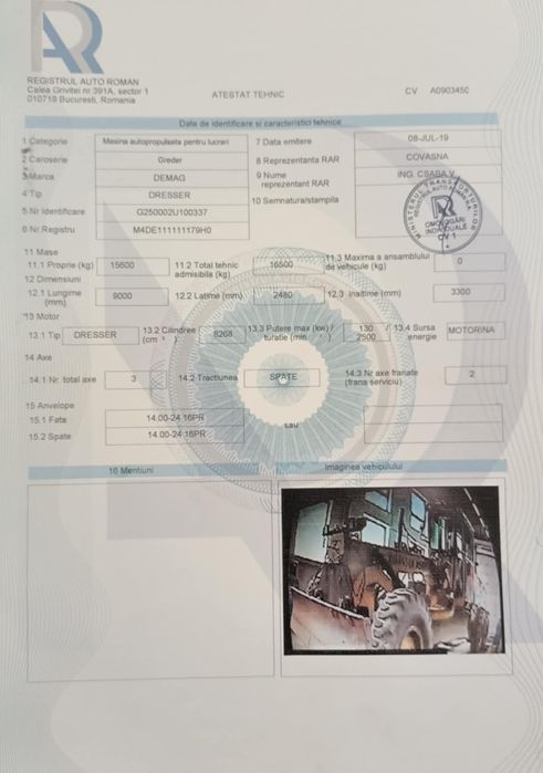 Autogreder Dresser DEMAG ( Caterpilar 140) ~17 tone și cilindru HAMM 1