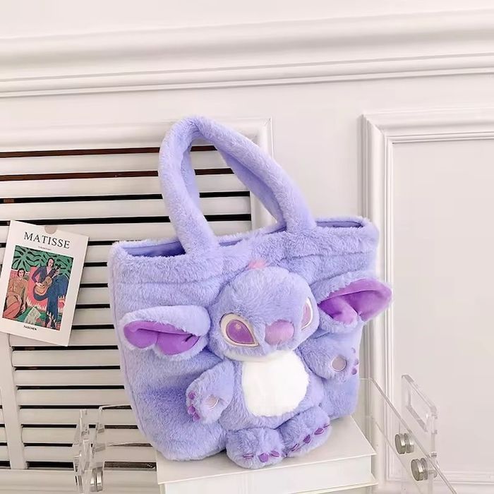 Gentuta copii din Plus, Tip Stitch 35x27cm culoare Mov,Albastru