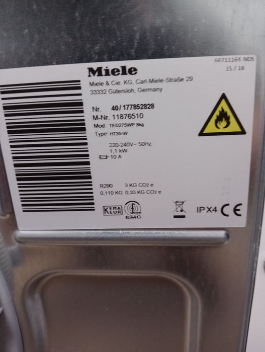 Сушилня с термопомпа Миеле Miele Т1   A+++ 8кг 2 години Гаранция!