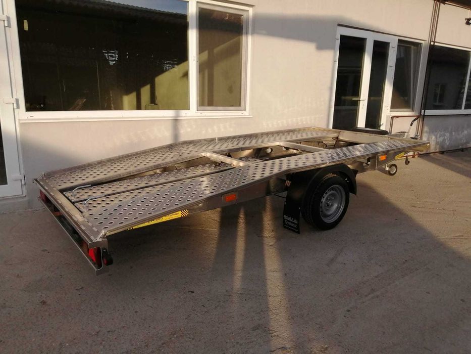 Platforma transport auto o axa, cu frana, noua