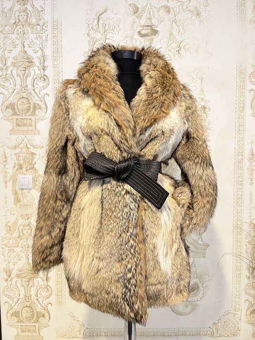 Haina din blana naturala de vulpe cristal marime S/M