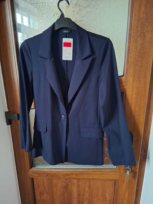 Sacou bleumarin nou cu etichetă, vâscoză, potrivit pentru vară,