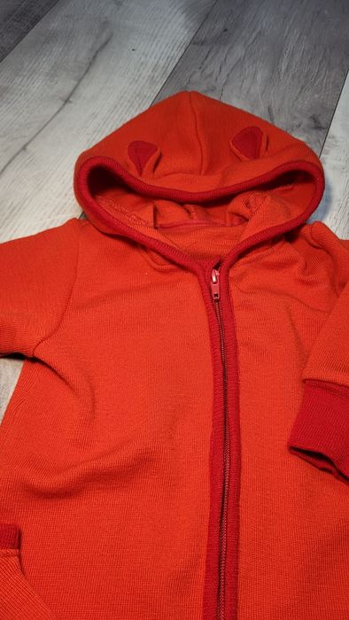 Overall din lână merinos si cagulă