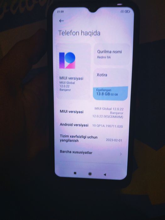 Redmi 9A sotiladi