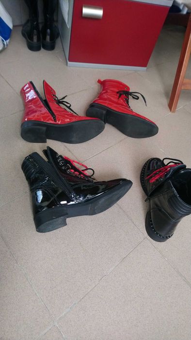 Боти естествена кожа и лак