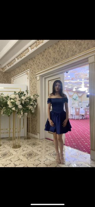 Вечернее синее платье