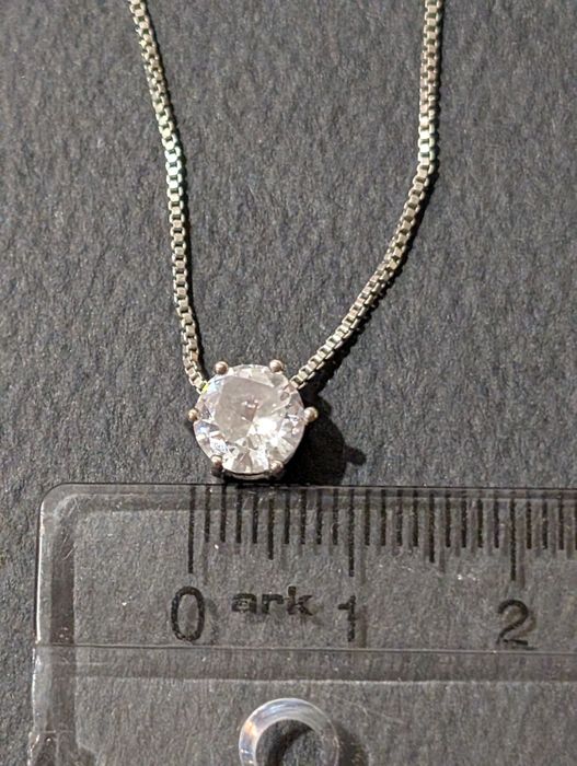 Lanț argint cu piatră cubic zirconia 40cm