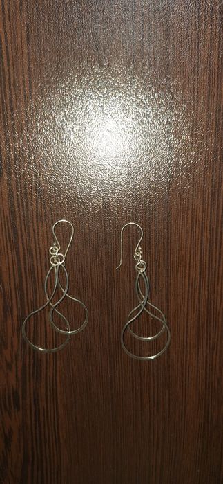 Висящи сребърни обеци нови