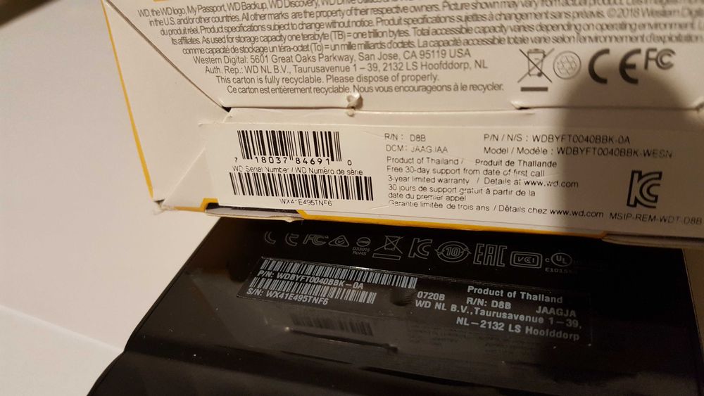 Hard Disk Western Digital 4TB Extern WD HDD 2.5 Inch USB 3.0 My Passport
