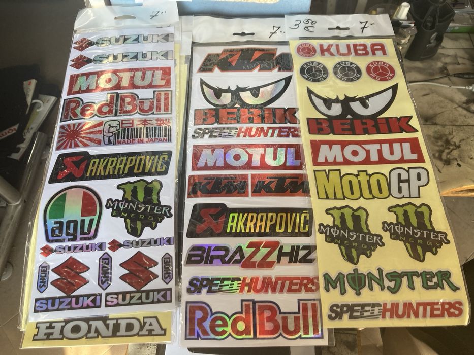 Нови стикери мото/ коли RedBull Monster Kuba Motul Suzuki Akrapovic