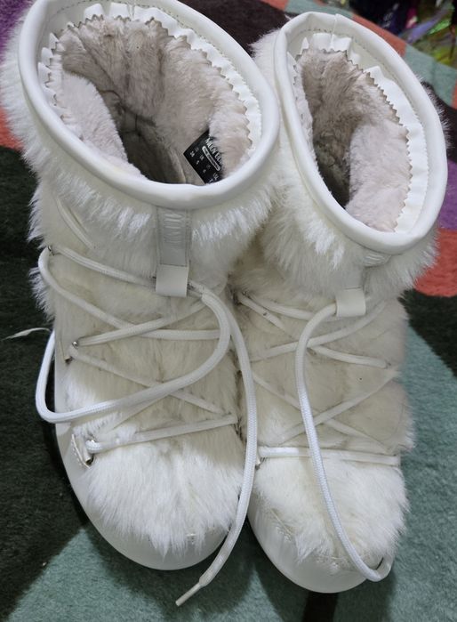 Moon Boot оригинални дамски апрески естествена кожа и еко косъм 38 ном