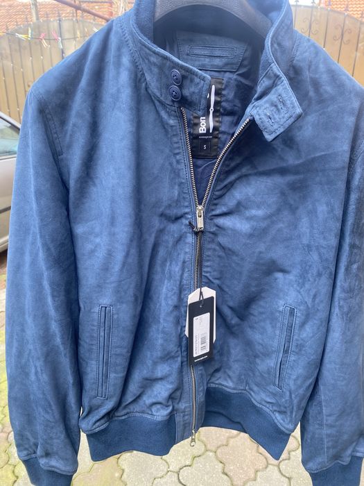 Geaca de piele Bomboogie Friz Suede Leather Bomber Jacket