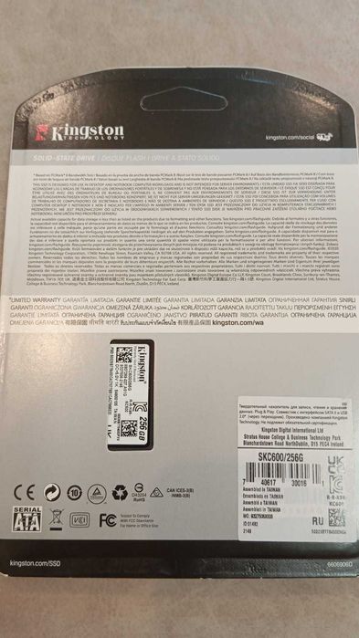 SSD диск Kingston 256Gb