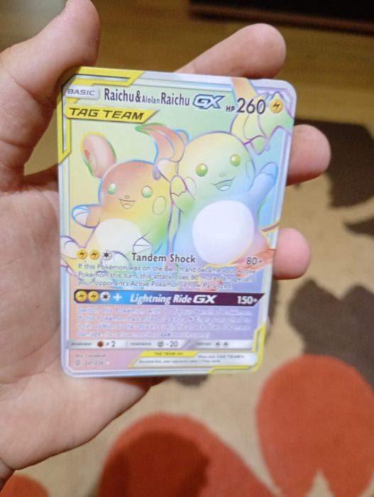 Card Pokemon raichu&aloun raichu rainbow