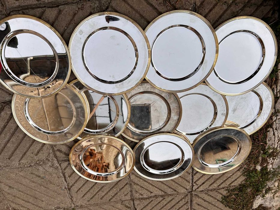 Посребрени подложки за храна 12 бр