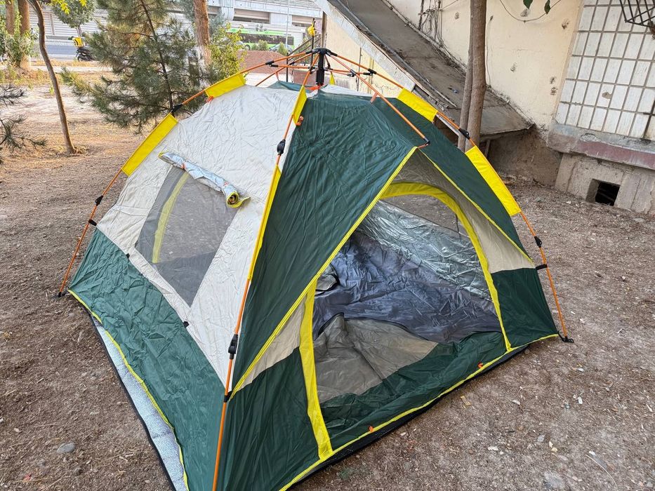 Палатка туристическая для 3–4 человек для кемпинга  бесплатный доставк