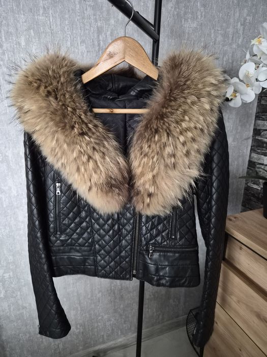 Дамско яке/елек 2-в-1 от естествена кожа с косъм от лисица