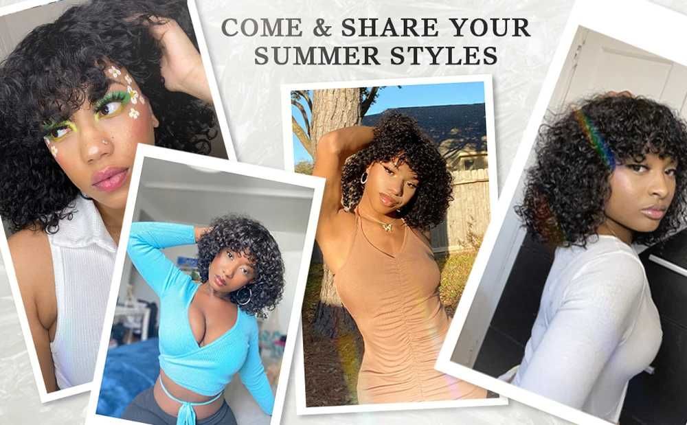 Къса афро къдрава естествена перука