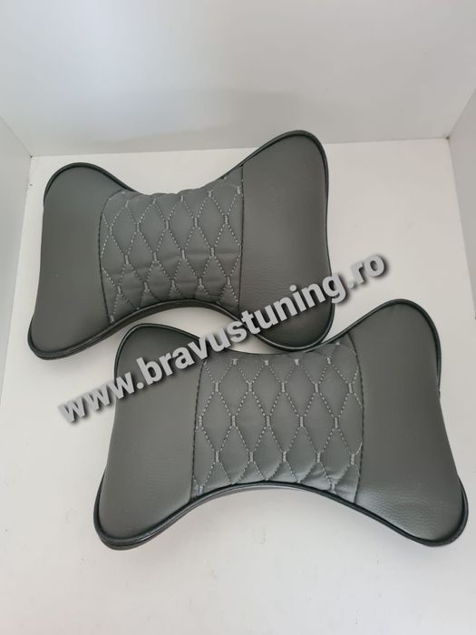 Husa set 2 buc perne tetiere auto PIELE ECOLOGICA confort