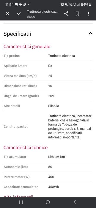 Vând trotinetă electrică XIAOMI 4 PRO GEN 2, 10 inch, pliabilă, negru