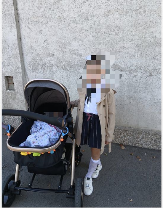 Vând căruț bebe, gri!