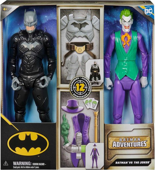 Комплект фигури Батман и Джокера DC Batman Приключенска битка 30 cm с аксесоари