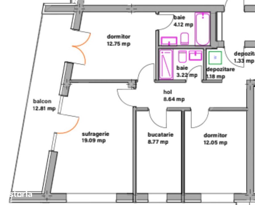Apartament modern cu 3 camere, balcon si dressing - bloc nou in Ghimba