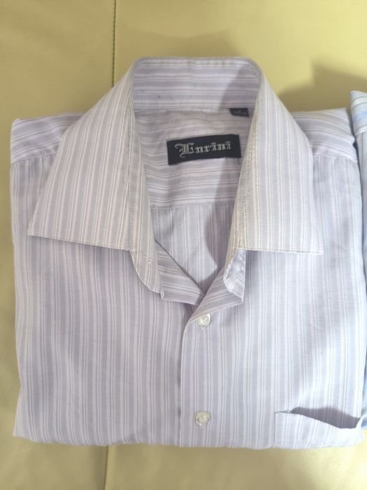 Рубашки мужские, дл.рук. (50р.), серые в полоску, х/б