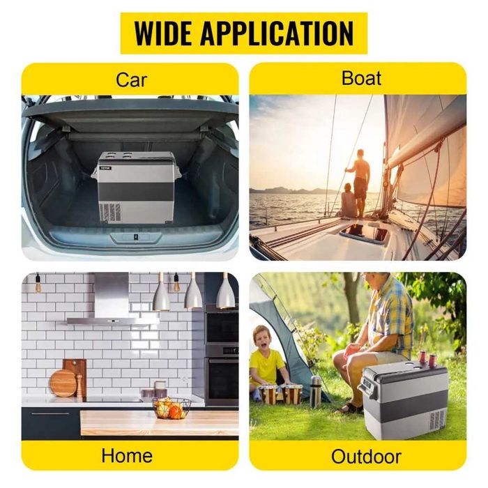 НОВ!Компресорен хладилник с фризер VEVOR 55л. Захранване 12V и 220V.