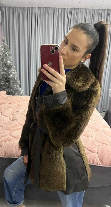 Дамско палто от естествен косъм