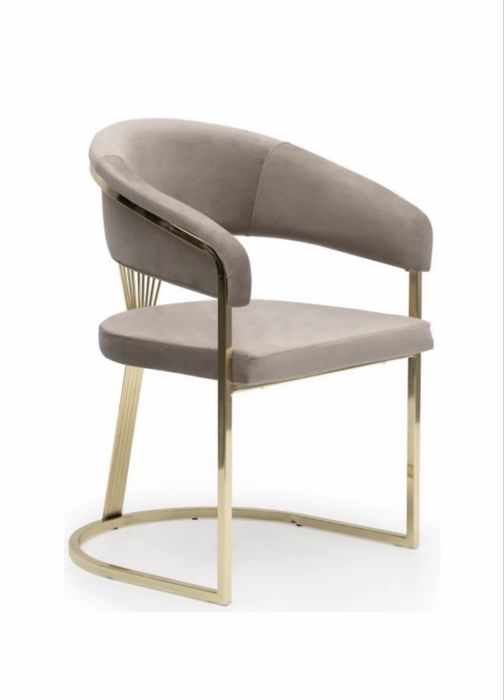 Scaun Intermobili premium, crem, catifea, 84x62x49 cm