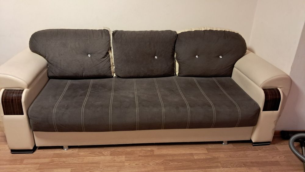 Set Canapea 3 locuri extensibilă, canapea 2 locuri fixă