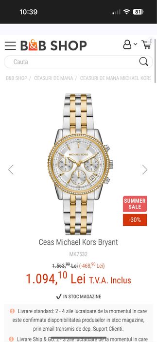 Vand ceasuri michael kors