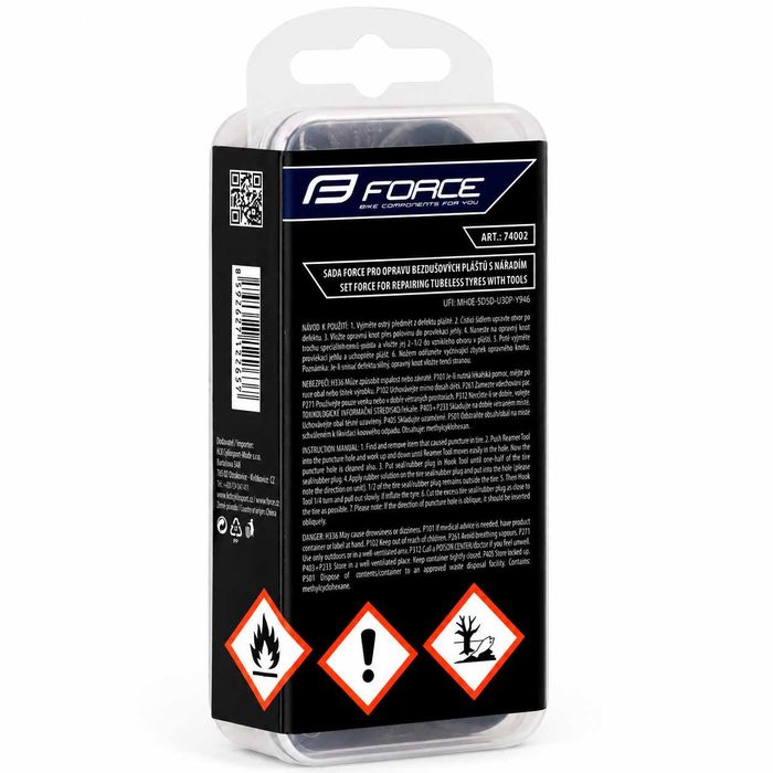 Комплект FORCE за ремонт на безкамерни (Tubeless) гуми с инструменти