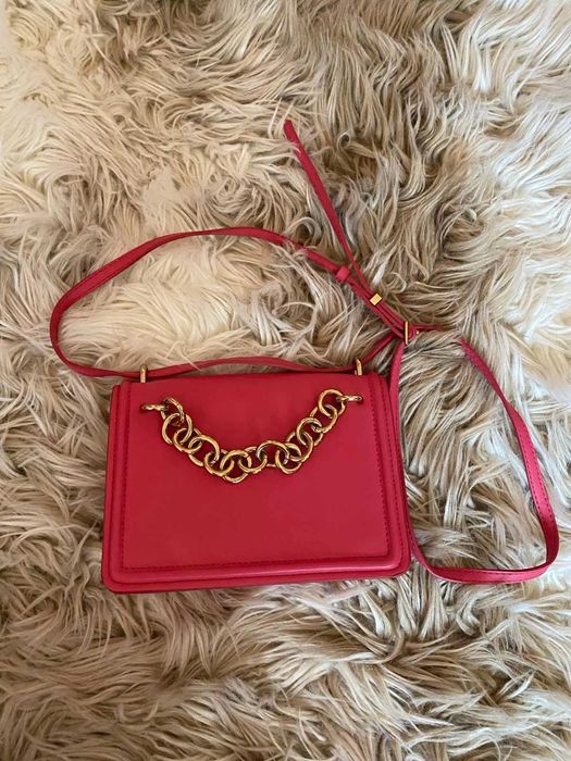 Розова чанта със златна верижка