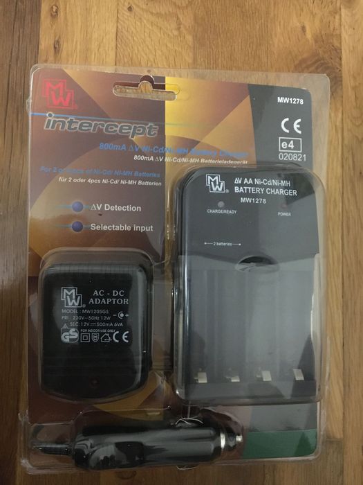 Зарядно за АА батерии -  от 220V и от 12V - пълен разряд и заряд