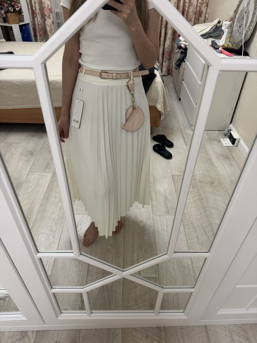 Юбка белая плиссированная новая