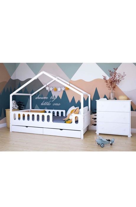 LEO Детско Легло Къщичка 80X160 CM БЯЛО