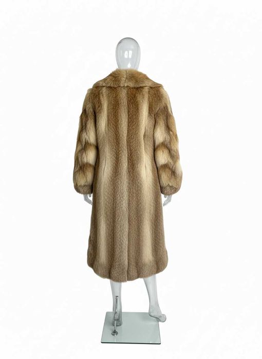 Haină din blană naturală de vulpe aurie, L – piesă unică premium