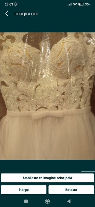 Rochie alba cununie civila, majorat sau ocazie