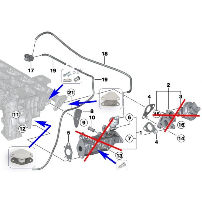 EGR Delete ЕГР заместител и охладител BMW Mini N47n 1.6 2.0 EDEL_7MN