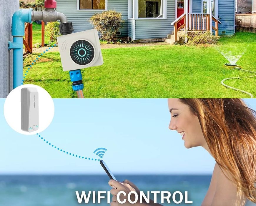 Смарт WiFi Контролер за Поливане Tuya HCT-611 комплект с WiFi Гейтуей / Програматор за Напояване