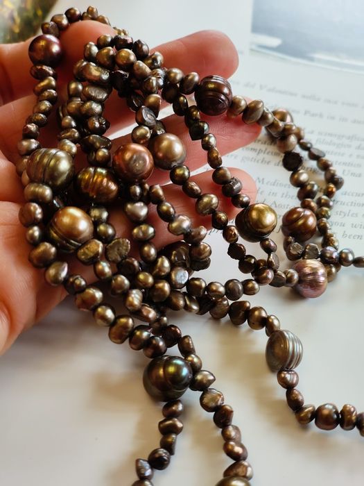 ДЪЛГО ретро колие / наниз от  истински барокови перли