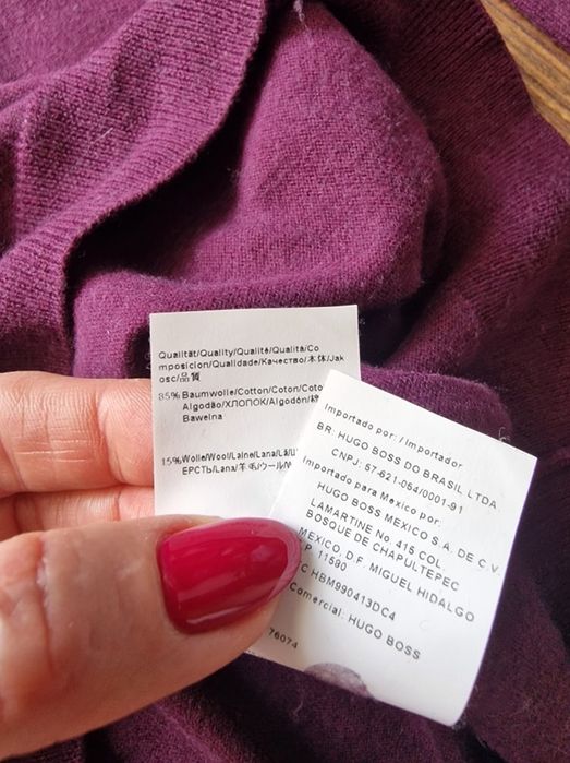 Страхотен мъжки пуловер HUGO BOSS  размер 2XL, вълна
и памук, без забе