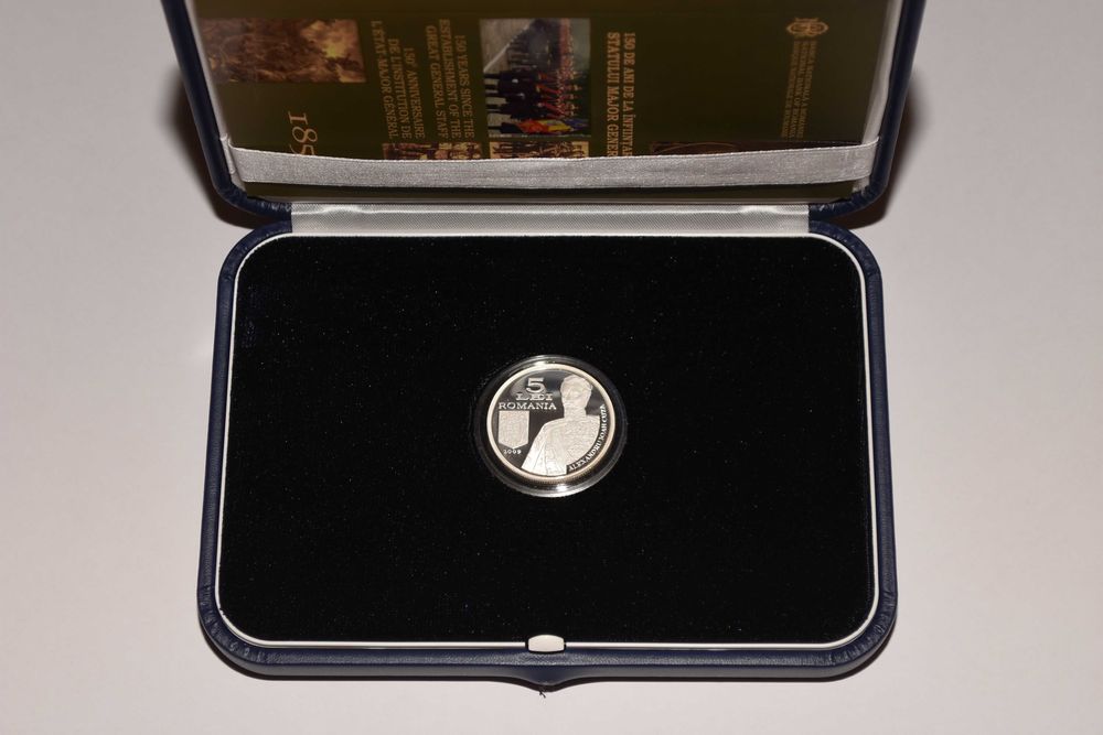 Monedă argint BNR -  înfiinţarea Statului Major General al Armatei