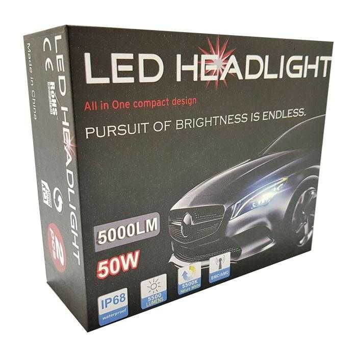 Диодни крушки За Кола Автомбил МПС 3500 H1 H3 H4 H7 H11 9005 9006 - 50w 2бр/к-т сертификат CE, RoSH 2500 lm Нови