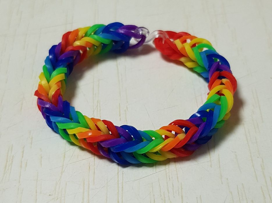 Brățări elastice curcubeu/ rainbow, tricolor, mărțișor